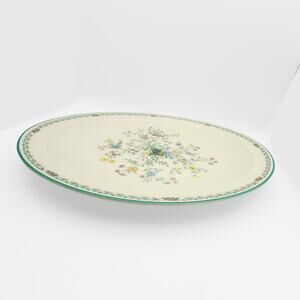 Vintage Noritake Japan Paradise Green 8223 W80 Floral Oval Serving Platter Dish